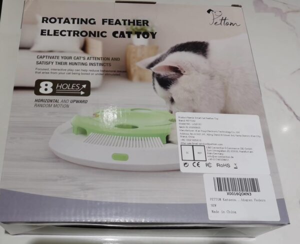 PETTOM Interactive Cat Toy Indoor 8 Holes Automatic Random Stretch Out Feather Smart Kitten Toys Battery Powered - Image 11