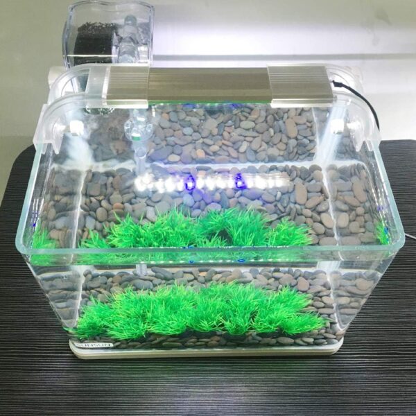 Smoothedo-Pets Aquarium Plants Fish Tank Decorations 20pcs Small Size/1inch Tall Plastic Artificial Plant Goldfish Waterscape Fish Hides Mini Grass Set (Green-C) - Image 5
