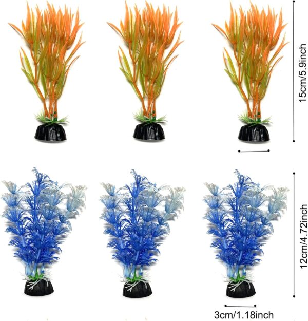 QUOZUO 21 pcs Fish Tank Decorations Plants with Artificial Tree Trunk view and starfish, Aquarium Plants Colorful Artificial Resin Reef Resin Fish Tank Ornament - Image 8