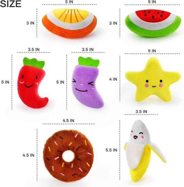 LEGEND SANDY Legend Sandy14 Pack Dog Squeaky Toys Cute Stuffed Plush Fruits Snacks and Vegetables Dog Toys for Puppy Small Dogs - Image 5