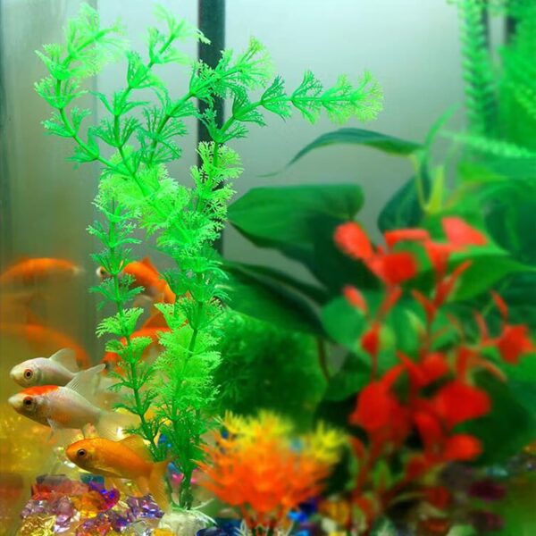 PANYTOW Plastic Aquarium Artificial Plant, Green, 12-inch, Style-12, Plant - Image 2