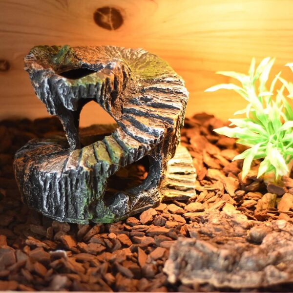 OMEM Small Reptile Ladder Turtle Lizard Hamster Habitat Decoration Tank Ornament (Rotating rock) - Image 7
