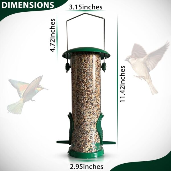 Home-Ed Hanging Bird Feeders for Small Birds Pack of 2 - Wild Bird Seed Feeder - Medium Size Feeders, Premium Quality & Sleek Design - Bird Feeder Station(Pack of 2) - Image 2