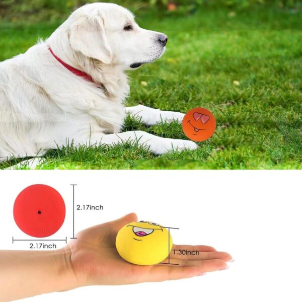 JEHANOIRY 3PCS Squeaky Dog Ball Toys, Interactive Latex Rubber Dog Squeaky Toy, Fetch Play Balls Pet Training Ball Dog High Bounce Ball for Small and Medium Dog - Image 3