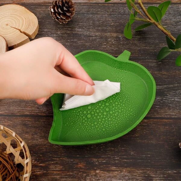 Phoetya Reptile 2 Pcs Leaf Reptile Food Water Bowl Plate Dish,Reptile Feeder for Tortoise Corn Snake Crawl Pet Drinking and Eating, 2 Sizes - Image 4