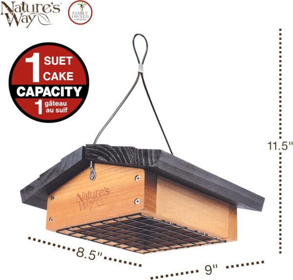 Natures Way CWF2 Bird Products Cedar Suet Upside-Down Bird Feeder ,Black - Image 2