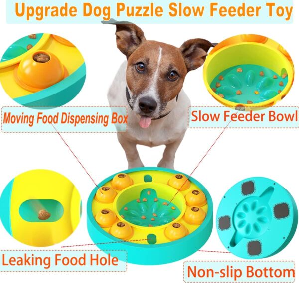 Etechydra Dog Puzzle Slow Feeder Toy, Interactive Dogs Puzzle Toys for Dogs Cats, Small Medium Bowl for IQ Training & Mental Enrichment, Dog Treat Dispenser Puzzle Toy Gifts, Yellow - Image 5