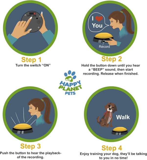 Talking Paws - Recordable Training Buttons for Dogs, Puppy & Pets. Free Stickers. Train Your Dog Easily To Press Buzzers And Voice What They Want To Do. The Perfect Present For Your Pet. - Image 5