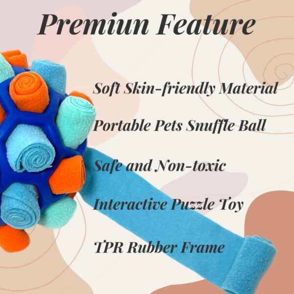 CIIVURR Snuffle Ball for Dogs Toys Interactive Dog Puzzle Toys Enrichment Dog Chew Toy Natural Foraging Food Training Feeders Dog Toy for Boredom Small Medium Large Dog (Blue Tangerine) - Image 2