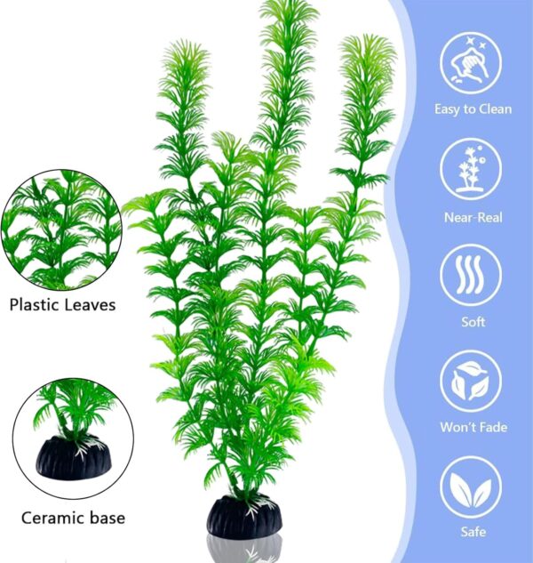 27 Pieces Aquarium Decoration PVC Artificial Aquarium Plants Fish Tank Plants Fish Tank Accessories Suitable for Home and Office Water Tank Decoration - Image 3