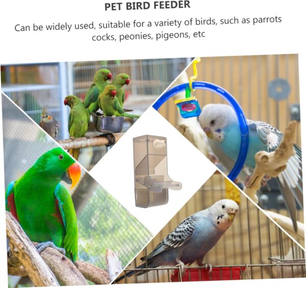 Happyyami Parrot Feeder Pet Feeder Automatic Bird Water Bowls Parakeet Food Dispenser for Cage No Bird Feeder Bird Feeders Parakeet Food Dish Bird Water Feeder Cup Finch Stainless Steel - Image 5