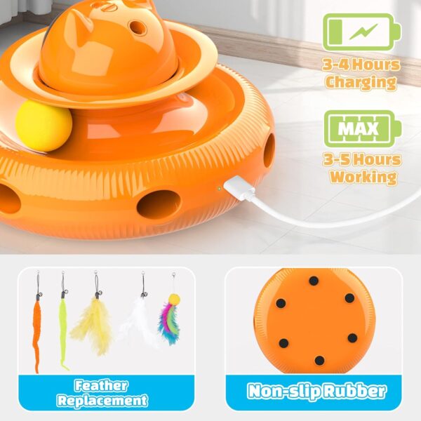 Dreamon 4 in 1 Interactive Cat Toys for Indoor Cats Adult - Upgrade USB Rechargeable Automatic Cat Feather Toy Kitten Toys Gift for Pets Cats - Image 4