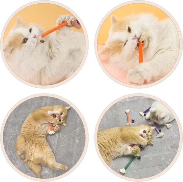 SUOXU Catnip Toy Bite Rope, Interactive Cat Toy for Indoor Cats, Cat Teeth Cleaning Kitten Teething cat nip Chewing Toy Rope, Filled Natural Catnip Stress Release Cotton Rope Toy, 4 Pcs - Image 4