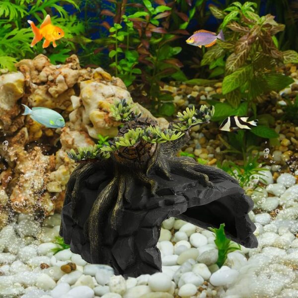 Saim Reptile Hideout Large Reptile Rock Hide Cave Aquarium Turtle Habitat Shelter for Gecko Spiders Frogs Lizards Tortoise Fish - Image 2