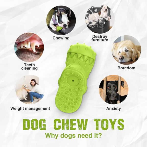 RUXAN Dog Chew Toys for Aggressive Chewers - Durable Squeak Interactive Dog Toys for Teeth Cleaning, Non-Toxic Natural Rubber Dog Toy for Small Medium Large Breeds, Chew and Chase - Image 5