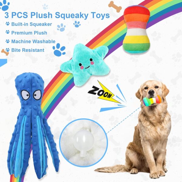 Kapetgo 8 Pack Luxury Puppy Toys for Teething Small Dogs,Squeaky Plush Dog Rope Toys Set, Puppy Chew Toys with Cute Squeaky Dog Toys, Ball and More Rope Dog Chew Toys, for Dogs - Image 4