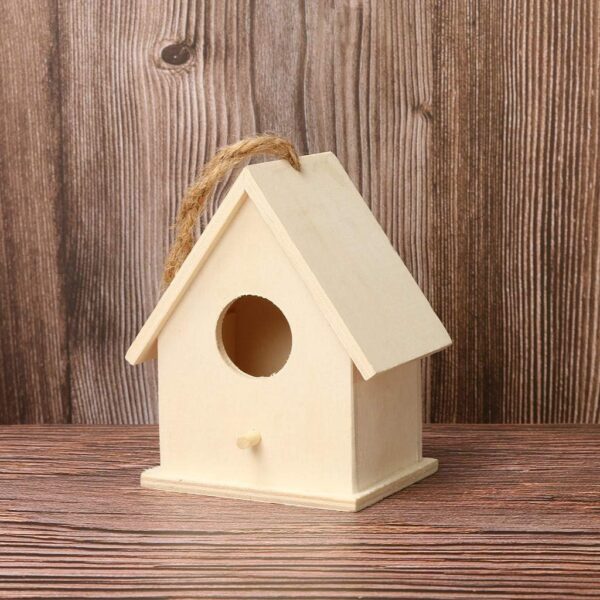 Bird Feeders for Small Birds House Box Box House Box Bird Bird House Wooden Bird Dox Bird Patio & Garden Squirrel Corn Food (Brown, One Size) - Image 4