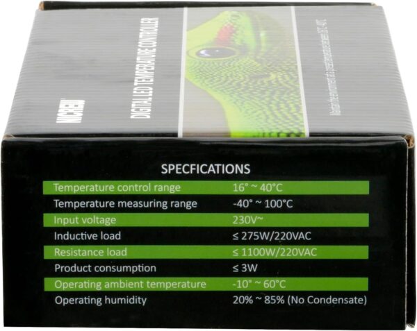 NICREW Digital LED Heating and Cooling Temperature Controller, Reptile Thermostat for Snake, Lizard, Tortoise, Vivarium and Other Reptiles, 1100W 220V - Image 11