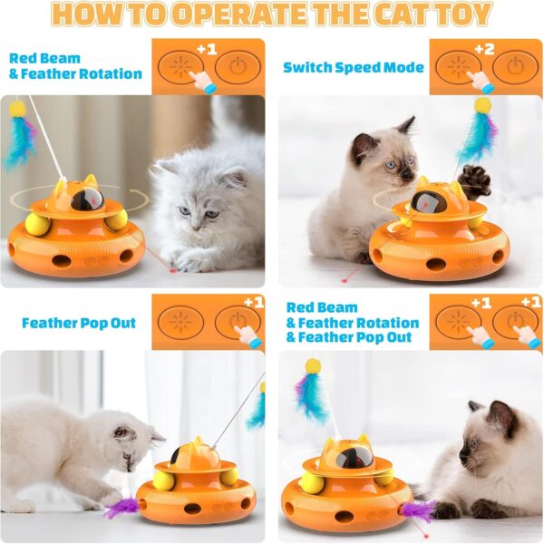 Dreamon 4 in 1 Interactive Cat Toys for Indoor Cats Adult - Upgrade USB Rechargeable Automatic Cat Feather Toy Kitten Toys Gift for Pets Cats - Image 5