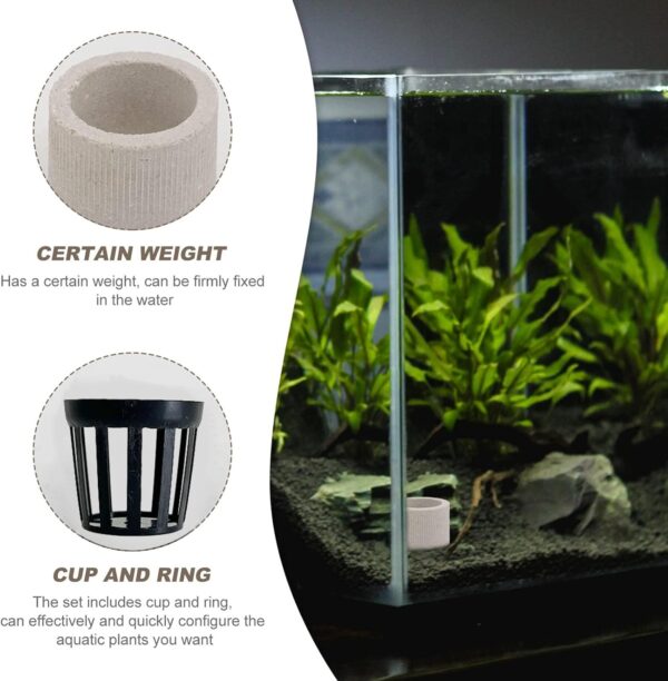 Aquatic Plants Fixed Ring Set Aquarium Plant Weights Pot Anti-Floating Ceramic Plant Fixing Basket Base Aquarium Plant Holder Rings Aquarium Landscape Decoration Fish Tank Accessories - Image 5