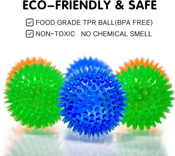 Squeaky Balls for Dogs Small Fetch Balls for Dogs Rubber 6 Pack Bright Colors TPR Puppy Toys Dog Toy Balls Dog Squeaky Toys Spike Ball Dog Chew Toys for Small Dogs Pet Toys for Puppy Teething Toys - Image 2