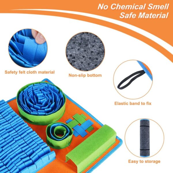 Vivifying Snuffle Mat for Dogs, Interactive Feeding Game for Boredom and Mental Stimulation, Dog Feeding Mat Encourages Natural Foraging Skills and Slow Eating - Image 4