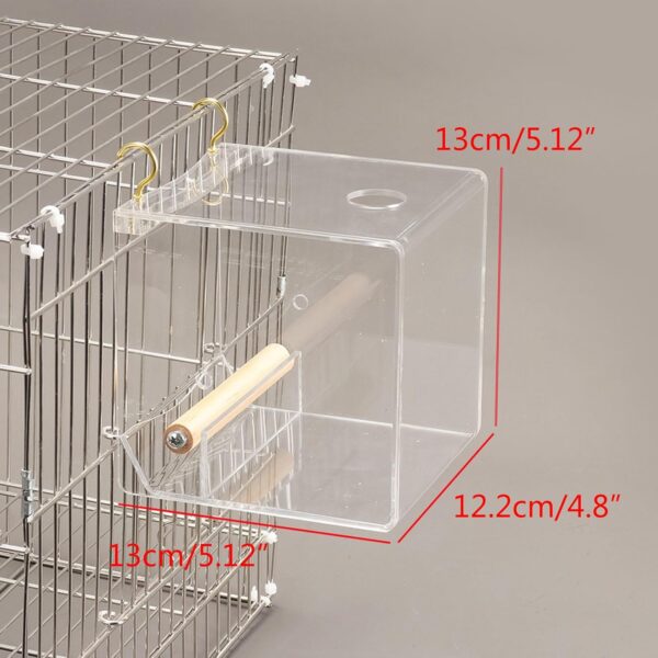 Dustproof Bird Food Box Hangable Feeding Box Automatic Bird Feeder Anti-spill Bird Food Container With Standing Perch - Image 5