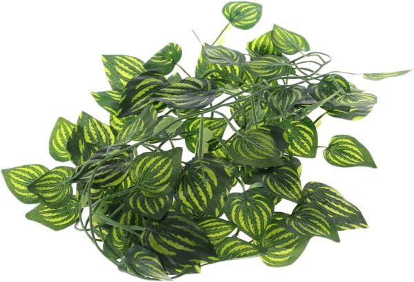 Myazs Reptile Plants Hanging Jungle Vines & Artificial Leaves Reptiles Terrarium Decorations For Lizard Snake Geckos Bearded Dragon Accessories Driftwood Reptile Supplies Reptile Heating Pad Tank - Image 7