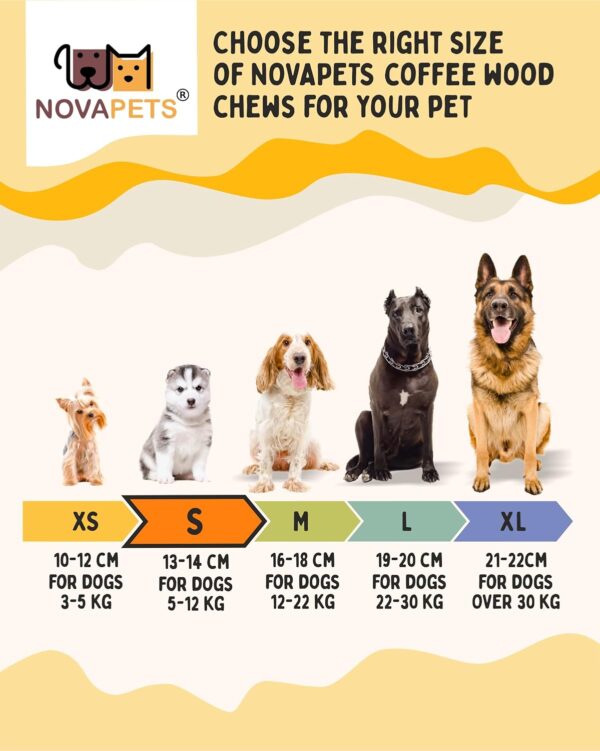 NOVAPETS Coffee Wood Dog Chew Stick for Small Dogs - Natural Dental Chewing Toy - Pack of 3 Size S - Image 2