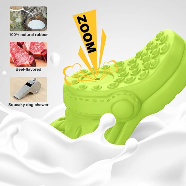 RUXAN Dog Chew Toys for Aggressive Chewers - Durable Squeak Interactive Dog Toys for Teeth Cleaning, Non-Toxic Natural Rubber Dog Toy for Small Medium Large Breeds, Chew and Chase - Image 4