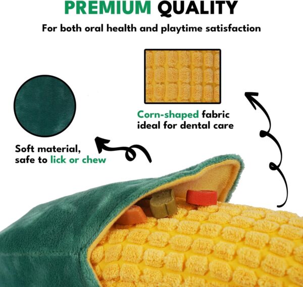 CHEWFFON Dog Toys, Soft Plush Corn Shape Dog Chew Toy with Squeaker for Small Medium and Large Dogs, Interactive Crinkle Puppy Puzzle Toys - Image 5