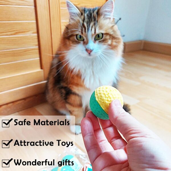 BIPY 20PCS Cat Toy Balls Foam Latex Cats Balls Toys Elastic Sponge Ball Colorful Indoor Kitten Interactive Catch Chase Chew Balls Toy for Kittens Pets Play Exercise Ball Supplies Random Color (4cm) - Image 6
