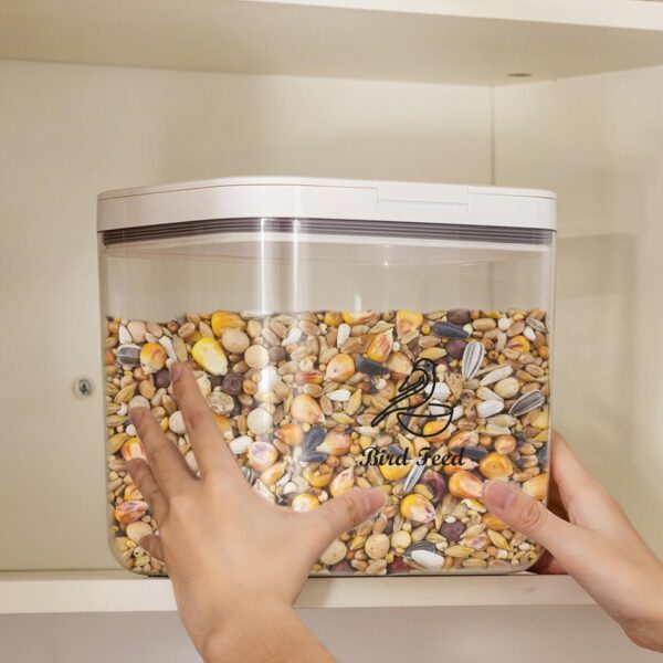 Ctomche Pet Food Storage Container Bird Food Storage Container Airtight Pet Food Storage Container BPA Free Plastic Transparent Leakproof Seed Storage Container - Image 5