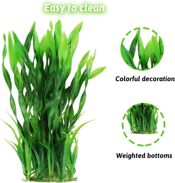 QUOZUO Aquarium Plants, 20pcs Fish Tank Decor Green Plants Artificial Aquarium Decorations for Household and Office Aquarium, Small to Large - Image 6