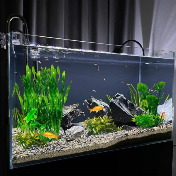 BEGONDIS 16pcs Aquarium Artificial Green Water Plants, Green Fish Tank Plastic Decorations Plant, Fake Fish Tank Decor - Image 4