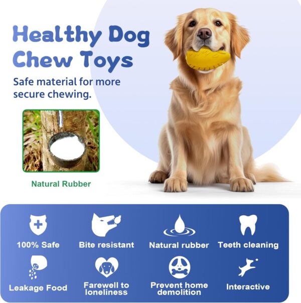 Pet-Fun Small Mango - Safe Fun Durable Rubber Dog Chew Toy for Boredom, Strong Treat Dispenser & Slow Feeder, Tough Long-Lasting Teething Chew Puzzle Toy, Easter Gift for Small Dogs/Puppy - Image 3