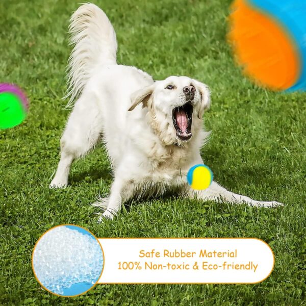 Rightwell Dog Balls, 3Pcs Squeaky Dog Ball, Scooby Doo Dog Ball Toy Teeth Cleaning Puppy Interactive Chew Durable Toy - Image 2