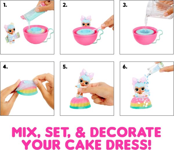 L.O.L. Surprise Mix & Make Birthday Cake Tots - With Collectible Doll, DIY Cake Dress, Cake Making and Decorating, Ingredients and Glitter Sprinkles - Cake Dress Doll - Great for Girls Ages 3+ - Image 3