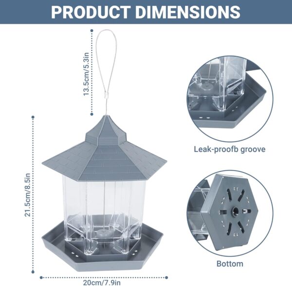Bird Feeders for Outdoors Hanging Bird Feeder, with a Latch Feature,Retractable Bird Feeder, Wild Bird Seed for Outside Feeders and Garden Decoration Yard for Bird Watchers by AVOS-DEALS-GLOBAL - Image 3