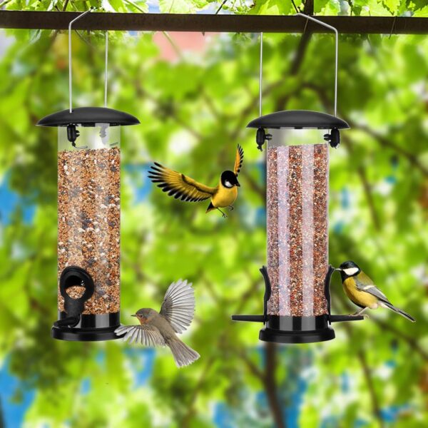 Kungfu Mall 2PCS Bird Feeders Hanging Wild Garden Bird Seed Feeder Hanging Feeders for Small Birds Garden Outdoors Feeding - Image 4