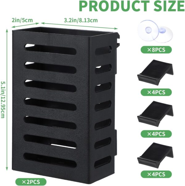 simarro 2 Pack Hanging Aquarium Plant Holder, Fish Tank Plant Holder with 12Pcs Hooks and 8Pcs Suction Cups, Suitable for Aquatic Plant Cultivation and Fish Tank Live Aquarium Plants - Image 4