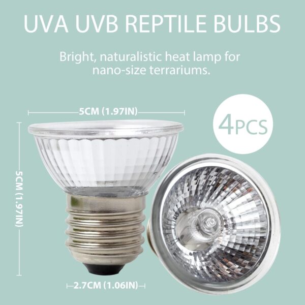 LUCKY HERP Reptile Heat Lamp Bulb 25W 4Pack, UVA UVB Basking Lamp Bulb for Tortoise, E27 Halogen Heat Light for Turtle, Lizard, Bearded Dragon - Image 2