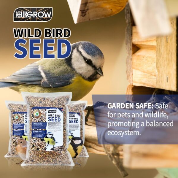 Wild Bird Seed - UKGROW Premium Blend for Garden Birds | Eco-Friendly, Nutrient-Rich Mix | Available in 1L, 2L, 3L, 4L, 5L, 10L, 20L Sizes (1 Litre) - Image 5