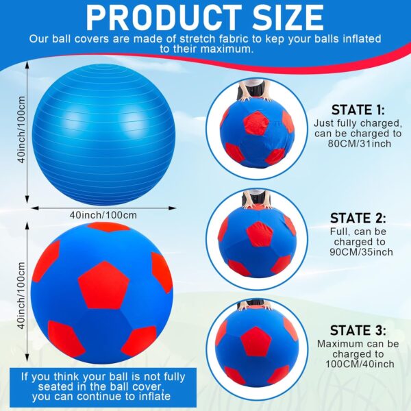 VercanMonth Giant Herding Ball with Ball Cover Horse Toys for Horses Stall Entertainment Play, Pump Included (Blue,40 Inches) - Image 2