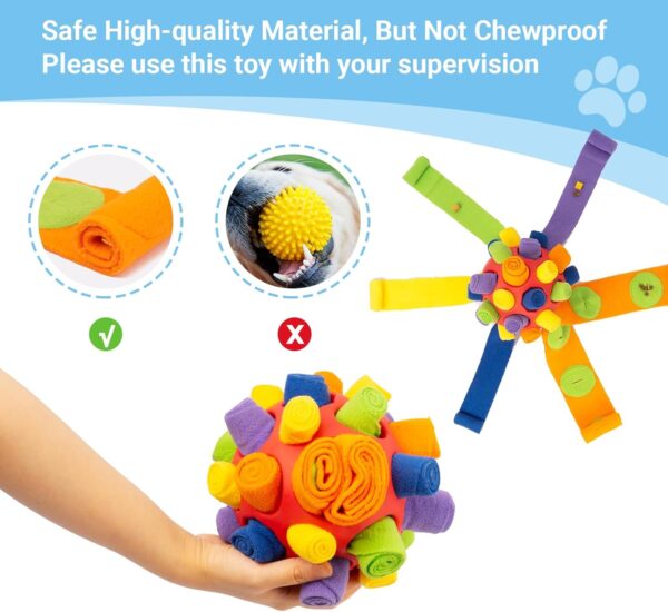 TWOPER Interactive Snuffle Ball for Dogs Durable Dog Puzzle Toys Ball Slow Feeding Game for Small, Medium, and Large Breed Dogs and Cat Portable Puppy Toys for Boredom and Stimulating - Image 4
