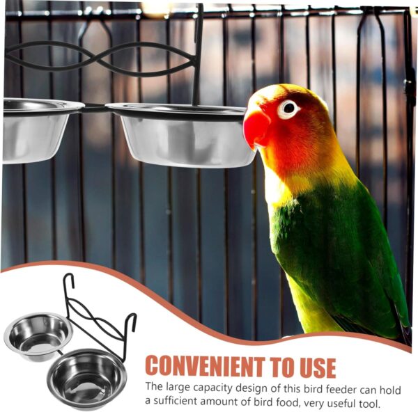 BELLIFFY Bird Bowl Feeder Pet Supplies Bird Water Holder Parrot Water Cage Bowl Bird Feeder with Clip Bird Cage Food Feeder Clip Bird Food Feeder Parrot Hanging Cup Stainless Steel - Image 3