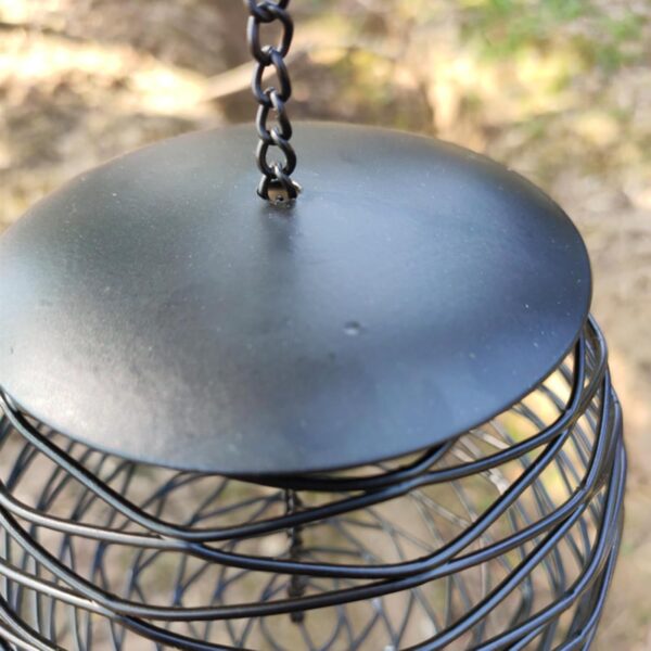 Birds Food Dispenser with Roof for Wild Garden Suet Basket Outdoor Hanging Dispenser for Wild Birds - Image 4