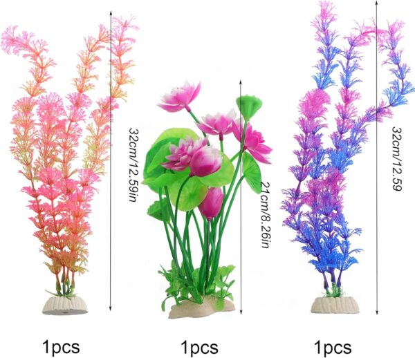 Taasmoog Artificial Fish Tank Plants - 13 Pack Aquarium Plants - Simulation of Aquatic Plants for Fish Tank - Artificial Plastic Water Plants for Home and Office - Multiple Colors - Image 4