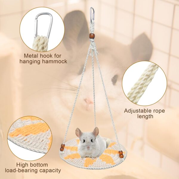 Yanmucy Bearded Dragon Hammock Handmade Lizard Toy Reptile Tank Accessories Great for Bearded Dragons Geckos Chameleon and Other Reptiles (Sunflower) - Image 3