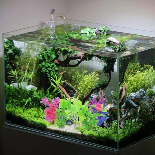 MHYMX Aquarium Decoration, 5PCS Fish Tank Plants Artificial Aquarium Plants Colourful Fish Tank Decorations Underwater Plastic Aquarium Ornaments for Aquariums - Image 5